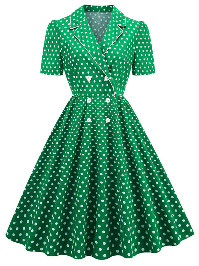 Polka Dots 1950S Vintage Shirt Swing Dress