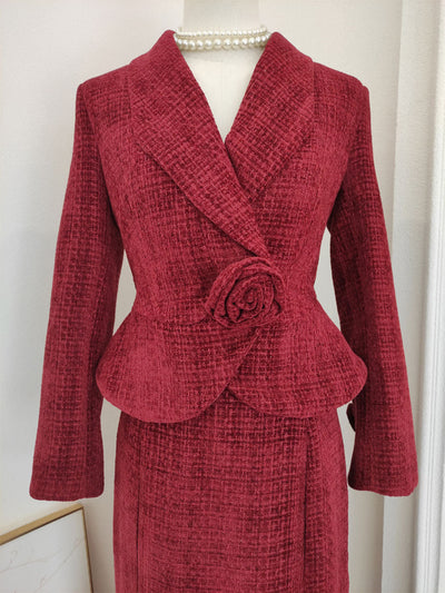 2PS Red Rose New Look Coat With Fishtail Skirt